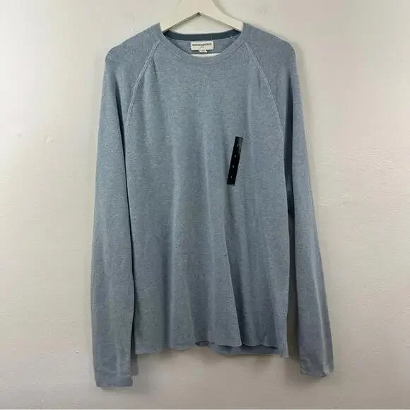 Sold NWT Banana Republic Crew Neck Pullover Blue Shirt Men's Size L - Picture 1 of 5